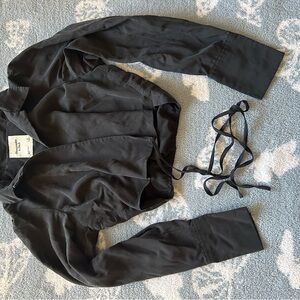 Abercrombie & Fitch Black Wrap Jumpsuit